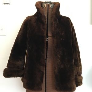 Vintage faux fur cropped winter coat